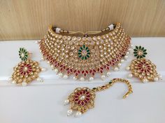 Indian Fashion Jewelry Choker Necklace Set Bollywood Ethnic Gold Plated Wedding Multicolor Decorative Jewelry For Wedding, Multicolor Decorative Wedding Jewelry, Festive Wedding Jewelry With Decorative Details, Festive Wedding Jewelry, Festive Decorative Wedding Jewelry, Multicolor Handmade Choker For Wedding, Handmade Multicolor Bridal Necklace For Wedding, Bohemian Choker For Wedding And Festivals, Bohemian Wedding Choker For Festivals