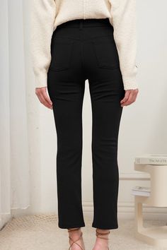 Description: High rise pant Material: 95% Polyester, 5% Spandex High Stretch Mid-rise Elastane Pants, High Stretch Elastane Mid-rise Pants, Mid-rise Bottoms For Business Casual, High-stretch Mid-rise Bottoms With Pockets, High Rise Bottoms For Business Casual In Fall, High-rise Bottoms For Business Casual Fall Season, High Stretch Mid-rise Bottoms With Pockets, Stretch Mid-rise Elastane Pants, Comfort Stretch Straight Pants For Fall