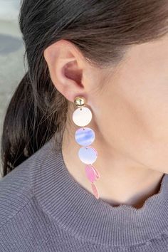 Iridescent Crystal, Link Earrings, Fall Earrings, Blue Sparkles, Heart Drop Earrings, Threader Earrings, Bar Earrings, Moon Earrings, Silver Drop Earrings