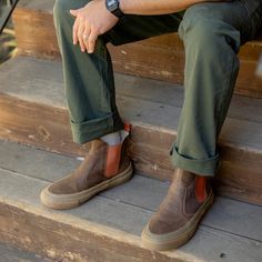 Your all-season, all-adventure boot. A limited-edition collaboration with adventure photographer Jeff Johnson, this comfy sneaker/boot hybrid has you covered year-round. Built for getting you beyond where you thought you could go...and back. Seavees Men, Rugged Desert Boots With Vibram Sole For Fall, Leather Desert Boots With Vibram Sole And Moc Toe, Men’s Hiking Boots, Suede Desert Boots With Vibram Sole And Moc Toe, Men’s Boots Comfortable, Men Boot, Mens Rugged, Adventure Boots