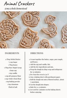 an animal crackers recipe with instructions on how to make them