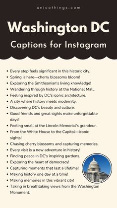 washington dc captions for instagram