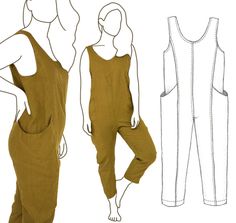 a women's jumpsuit and top sewing pattern