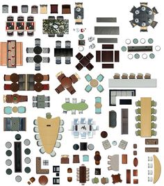 an assortment of different types and shapes of furniture