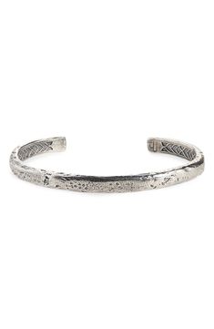 Weathered silver means antique charm for a versatile cuff bracelet with exceptional charm. Style Name:John Varvatos Silver Cuff Bracelet. Style Number: 5735983. Available in stores. Mens Silver Cuff Bracelet, Mens Sterling Silver Bracelets, Mens Cuff Bracelets, Latest Bracelets, Silver Jewelry Diy, Brass Cuff Bracelet, Mens Bracelet Silver, Mens Silver Necklace, Cuff Jewelry