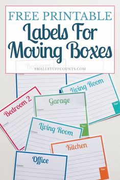 free printable labels for moving boxes with text overlay that says free printable labels for moving boxes