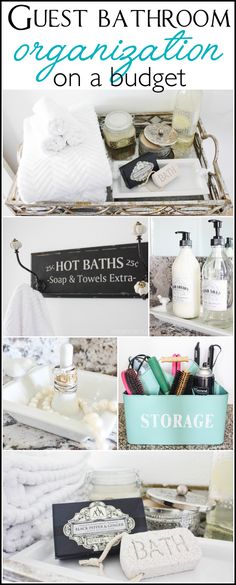 bathroom organization on a budget with text overlay