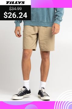 Rsq Mid-Length Chino Shorts. Falls Above The Knee. Slant Hand Pockets. Zip Fly. Button Waist. Dual Back Welt Pockets With Rsq Logo Flag At Left Side. 76% Cotton 21% Repreve Recycled Polyester 3% Spandex. Machine Wash. Imported. Mens Chinos, Mens Denim Short, Chino Shorts, Chucks Converse, Above The Knee, Welt Pockets, Welt Pocket, Cargo Shorts, Mid Length