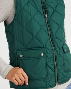 A cozy core lets you do more! This puffer vest makes for an ideal layer with a regular fit, zip-up front and two pockets. Made in the USA of a soft quilted fabric that keeps you snug. | Stargazer Quilted Vest Jacket for Women by Herizon from Wantable Casual Sleeveless Puffer Jacket With Pockets, Casual Sleeveless Puffer Jacket, Casual Cold Weather Vest With Pockets, Quilted Vest, Puffer Vest, Dreamy Dress, Find Your Style, Sweater Jacket, Vest Jacket