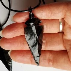 Black Obsidian Arrowhead protection necklace for men, women, unisex. ♥ See more of my arrowhead necklaces here: https://www.etsy.com/shop/UrbanMoonJewelry?search_query=arrow To see more sizes & larger sizes, check my inventory in my new store here.  https://www.etsy.com/shop/TerraWildCraft?search_query=obsidian 2.5 inch Obsidian Arrowhead Necklace: https://www.etsy.com/listing/1604295319/25-inch-black-obsidian-arrowhead 2.75 inch Obsidian Arrowhead Necklace: https://www.etsy.com/listing/15913223 Arrow Pointing Down, Obsidian Arrowhead, Arrow Head, Arrowhead Necklace, Pendant For Men, Wire Wrapping Stones, Protection Necklace, Protection Stones, Mens Pendant