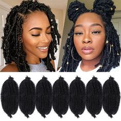 Category:Extension; Gender:Women's; Quantity:7 pack; Occasion:Party  Evening,Party,Vacation,Party / Evening,Daily Wear; Age Group:Adults; Hair Material:Synthetic Hair; Texture:Curly; Length:16 inch; Heat Resistant:Yes; Listing Date:07/25/2023; Can Be Permed:No; Unit Weight:0.02 Ginger Hair Black Women Locs, Marly Twist, Hair For Faux Locs, Afro Twist Hair, Springy Afro Twist, Cuban Twist, Braided Mohawk, Twist Braiding Hair, Marley Twist