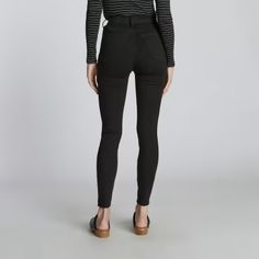 The Way-High® Skinny Jean Black – Everlane Fitted Cotton Jeans For Everyday, Basic Fitted Bottoms For Fall, Fitted Basic Bottoms For Fall, Everyday Elastane Jeans, Casual High-stretch Cotton Bottoms, Versatile Fitted Everyday Jeans, Versatile Everyday Fitted Jeans, Versatile Fitted Jeans For Everyday, Modern Stretch Cotton Bottoms