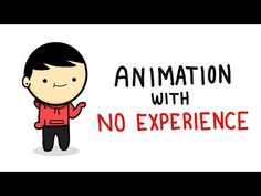 an animation with no experience written in red and black ink on a man's face