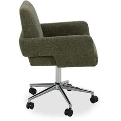 an office chair with casteors and wheels on the back, viewed from the front