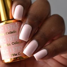 Pina Colada Gel Polish, Birthday Acrylics Ideas, Best Nail Color To Wear With Black Dress, Pina Colada Nail Color, Dnd Dc Pina Colada, Dnd 137 Pina Colada, Pina Colada Nail Polish, Dnd Dc Gel Polish Colors Summer, Dnd Dc Gel Polish Colors Fall