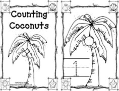 two pictures with the words counting coconuts and an image of a palm tree on it