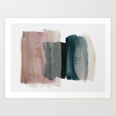 three different shades of paint on a white background, one is blue and the other is pink