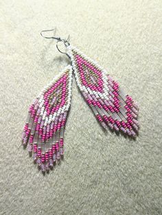 This sassy set of lightweight glass seed bead earrings are perfect for that special person!  These are made to order so should you wish to change the shade of pink or the color completely, it can be done. Beaded Barbie Earrings, Pink Tiny Beaded Earrings, Bohemian Pink Earrings With Spacer Beads, Pink Dangle Beaded Earrings With Spacer Beads, Handmade Adjustable Pink Beaded Earrings, Adjustable Pink Teardrop Beaded Earrings, Handmade Pink Beaded Earrings, Handmade Pink Beaded Earrings With Round Beads, Handmade Pink Teardrop Beaded Earrings