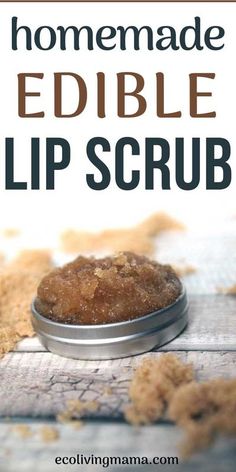 Coconut Oil Lip Scrub, Sugar Wax Recipe Diy, Edible Lip Scrub, Diy Brown Sugar, Sugar Wax Recipe, Homemade Brown Sugar, Diy Lip Scrub, Mask Acne