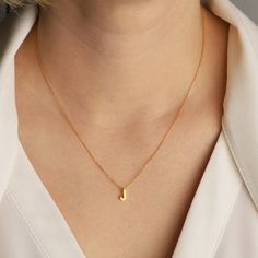 Rose Gold Initial Necklace, Letter Necklace Initials, Letter Necklace Silver, J Necklace, Bridesmaid Necklace Gift, Initial Necklace Silver, Gold Initial Pendant, Gold Initial Necklace, Dainty Initial Necklace