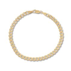 Substantial and stylish, this 8.5-inch curb chain bracelet for her brings distinction to any outfit and pairs elegantly with other bracelets (sold separately). Crafted of 14K yellow gold, the chain secures with a lobster clasp and is approximately 4.95mm in width Classic Cuban Link Bracelet With Oval Links, Classic Curb Chain Bracelet, Classic Cuban Link Bracelet, Tarnish Resistant, Classic Cuban Link Bracelet With Curb Chain For Everyday, Classic Cuban Link Bracelet, Classic Link Charm Bracelet With Curb Chain, Elegant Cuban Link Bracelet For Everyday, Classic Curb Chain Charm Bracelet For Everyday, Classic Charm Bracelet With Curb Chain For Everyday