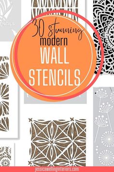 the 30 stunning modern wall stencils are available in various sizes and colors, including brown