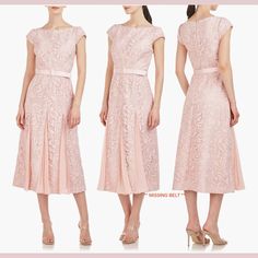 Nwd $378 Kay Unger [ 14 ] Angela Lace A-Line Midi Dress In Soft Blush #Q909 Defect: Missing Belt! Fresh Leaves Pattern The Intricate Openwork Overlay, Giving This Sophisticated Midi Dress A Richly Textured Finish. * Missing Belt!!!! * Boat Neck * Cap Sleeves * Lined * 100% Polyester * Dry Clean * Imported * $378 ________________________________________________________________________ Offers Are Welcomed! Quick Ship Questions? Bundle & Ask! Check Out My Closet For Other Items! New To Poshmark? En Ship Questions, Kay Unger Dresses, Kay Unger, Leaves Pattern, Leaf Pattern, Boat Neck, Cap Sleeves, A Line, Blush