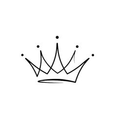 a black and white drawing of a crown