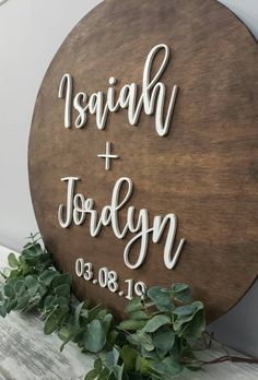 a wooden sign that says, i'm married and the date is on it