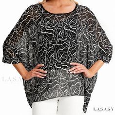 Lasaky - Winterized Beachwear for Ladies Only Chiffon Shirts, Floral Chiffon Top, Floral Chiffon Blouse, Summer Tunics, Straight Clothes, Beach Wear Outfits, Y2k Aesthetic Outfits, Sleeves Clothing, Loose Blouse