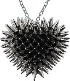 Punk Heart Necklace As A Gift, Punk Black Heart Pendant Necklace, Punk Style Black Heart Pendant Necklace, Black Punk Heart Pendant Jewelry, Black Punk Heart Pendant Necklace, Punk Black Necklace With Heart Pendant, Punk Style Heart Pendant Jewelry With Heart Charm, Edgy Heart Pendant Necklace As Gift, Edgy Silver Heart-shaped Necklace