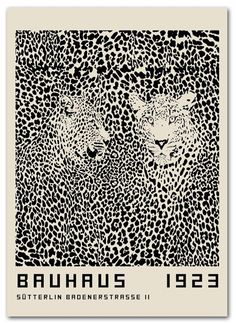 two black and white leopards with the words bauhus on them