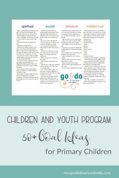 children and youth program flyer with the words go do, get idea for primary school