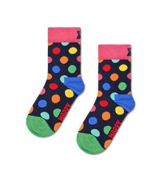 Add an extra pop to little outfits with a sprinkle of colour with our Kids Big Dot socks. These sweet dot socks are peppered with bold and extra-colorful polka dots. One of Happy Socks’ first styles,  these dotted socks has been adjusted with every season since 2008–and we're not done yet! Available in sizes from 0-12 months up to 7-9 years old. Made of organic combed cotton. Match with the whole family - our famous polka dot socks are available in adult sizes too. * Please note that you may rec Polka Dot Socks, Polka Dots Fashion, Dog Socks, Cotton Gifts, Little Outfits, Striped Socks, Novelty Socks, Happy Socks, Colorful Socks