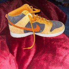 Nike Dunk Highs, Material Is Suede, Great Condition, Size Is 10.5 If You Have Any Questions Ask Me Nike Brown, Nike Dunk High, Nike Dunks, Mens Shoes Sneakers, Nike Men, Nike Shoes, Shoes Sneakers, Men's Shoes, Man Shop