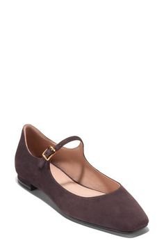 A sleek ballet flat is updated with mary jane detailing for a versatile style that complements both office and casual looks. Leather or textile upper/synthetic lining/rubber sole Imported Mary Jane Ballet Flats, Womens Ballet Flats, Ballet Flat, Versatile Style, Cole Haan, Dark Chocolate, Flat Shoes Women, Mary Janes, Ballet Flats