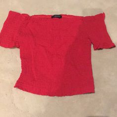 Red Ruched Over The Shoulder Crop Top, Cute For Going Out Or Causal Dinners, Never Worn Red Summer Crop Top Blouse, Red Crop Top Blouse For Summer, Red Stretch Top By Forever 21, Red Stretch Top From Forever 21, Red Stretch Tops From Forever 21, Forever 21 Red Crop Top For Summer, Forever 21 Trendy Red Crop Top, Trendy Red Forever 21 Crop Top, Casual Red Tops From Forever 21