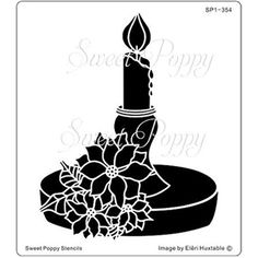 Christmas Candle Stencil by Sweet Poppy Stencils Candle Stencil, Sweet Poppy Stencils, Rewards Program, Christmas Candles, Intricate Design, Festive Christmas, Holiday Spirit, Poppies, Candles