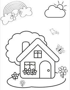 Spring coloring page #preschoolcoloringpages Color Sheets For Kids Printables Free, Drawing Worksheets For Kids, Painting Worksheet, Coloring Pictures For Kids, Free Kids Coloring Pages, Kindergarten Coloring Pages, Preschool Coloring Pages, Kid Coloring Page