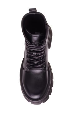 An unmistakable lug sole dials up the utilitarian attitude of this essential lace-up boot. 2 1/4" heel 5 3/4" shaft Lace-up style; side zip closure Synthetic upper/synthetic and textile lining/synthetic sole Imported Ankle-high Platform Combat Boots For Workwear, Lace-up Combat Boots With Lug Sole For Work, Edgy Lace-up Combat Boots With Lug Sole, Lug Sole Ankle Combat Boots For Workwear, Edgy Lace-up Combat Boots With Reinforced Heel, High-top Lug Sole Combat Boots For Work, High-top Combat Boots With Lug Sole For Work, Streetwear Round Toe Combat Boots With Zipper Closure, Edgy Ankle Combat Boots For Workwear