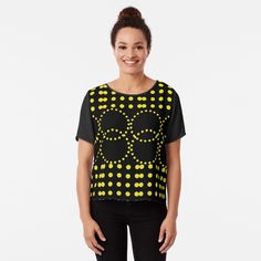 Get my art printed on awesome products. Support me at Redbubble #RBandME: https://www.redbubble.com/i/top/Gradient-and-Geometric-Circle-Pattern-by-Cultradesign/59353180.B7P0O?asc=u Black Chiffon Top, Black Chiffon, Chiffon Top, Chiffon Tops, Custom Print, Polka Dots