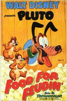 the poster for walt's pluto and pooh for peudin, featuring two cartoon characters