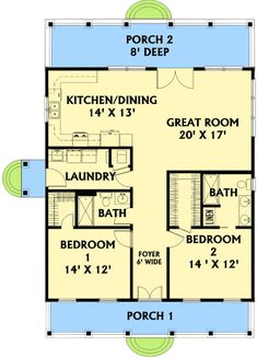 the floor plan for a two story house