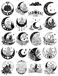 the moon and stars tattoo designs