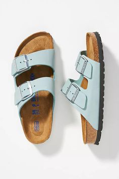 birkenstock Fun Shoes For Women, Colorful Birkenstocks, Cute Birkenstocks, Trendy Birkenstocks, Berkin Stocks, Blue Birkenstocks, Beachy Shoes, Shoe Wishlist