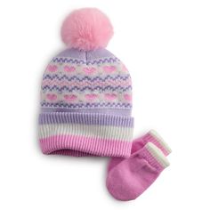 She'll love this adorable hat and mitten set from Addie & Tate.She'll love this adorable hat and mitten set from Addie & Tate. Click on the BABY PRODUCTS & CLOTHES GUIDE to find everything you need to keep your baby healthy and happy!FEATURES 2-piece set includes: Hat and mittens Jacquard knit construction Plush pompon on hatFABRIC & CARE Age appropriate: 6 months-2 years Hat: Acrylic Mittens: Acrylic, polyester, spandex Hand wash Imported Size: INFANT. Color: Fairisle. Gender: female. Age Group Clothes Guide, Jacquard Knit, Baby Products, Girls Accessories, Fair Isle, 6 Months, Fabric Care, 2 Piece, Gender Female