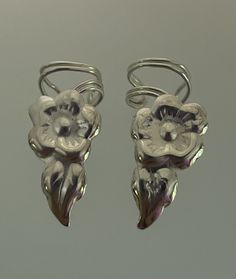 Sterling silver, new design, flower with leaves. Order two if you want a pair Ear Cuff Gold, Wrap Earrings, Gold Ear Cuff, Design Flower, Ear Cuffs, Left Or Right, Cuff Earrings, Jewelry Gold, Design Floral