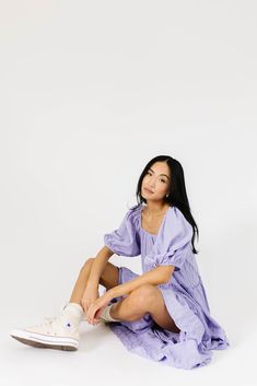 our bestselling daymaker dress is flowy, flirty, + full of styling possibilities. the perfect violet purple maxi dress, it has a relaxed silhouette + features puff sleeves + a stretchy scoop neckline. you can dress it up with heels for date nights + dinner parties, or down with sneakers for casual hangs + weekend errands. violet // puff sleeve, maxi length, tiered skirt, scoop neck, pockets model is 5'8" + wearing a small measurements are approximate + taken while laying flat xsmall : bust 36" l Purple Relaxed Fit Dress For Spring, Purple Loose Fit Dress For Spring, Purple Relaxed Fit Short Sleeve Dress, Purple Midi Dress With Short Sleeves For Day Out, Flowy Purple Maxi Dress For Day Out, Date Night Dinners, Purple Maxi Dress, Purple Maxi, Date Nights