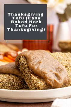 two pieces of bread on a plate with the words thanksgiving turkey broth for thanksgiving