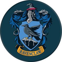 the ravenclaw crest on a blue background